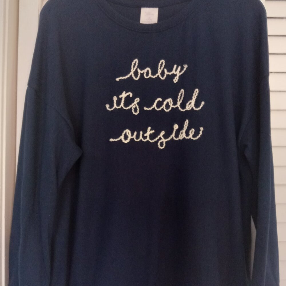 EUC sleepwear top Size L navy